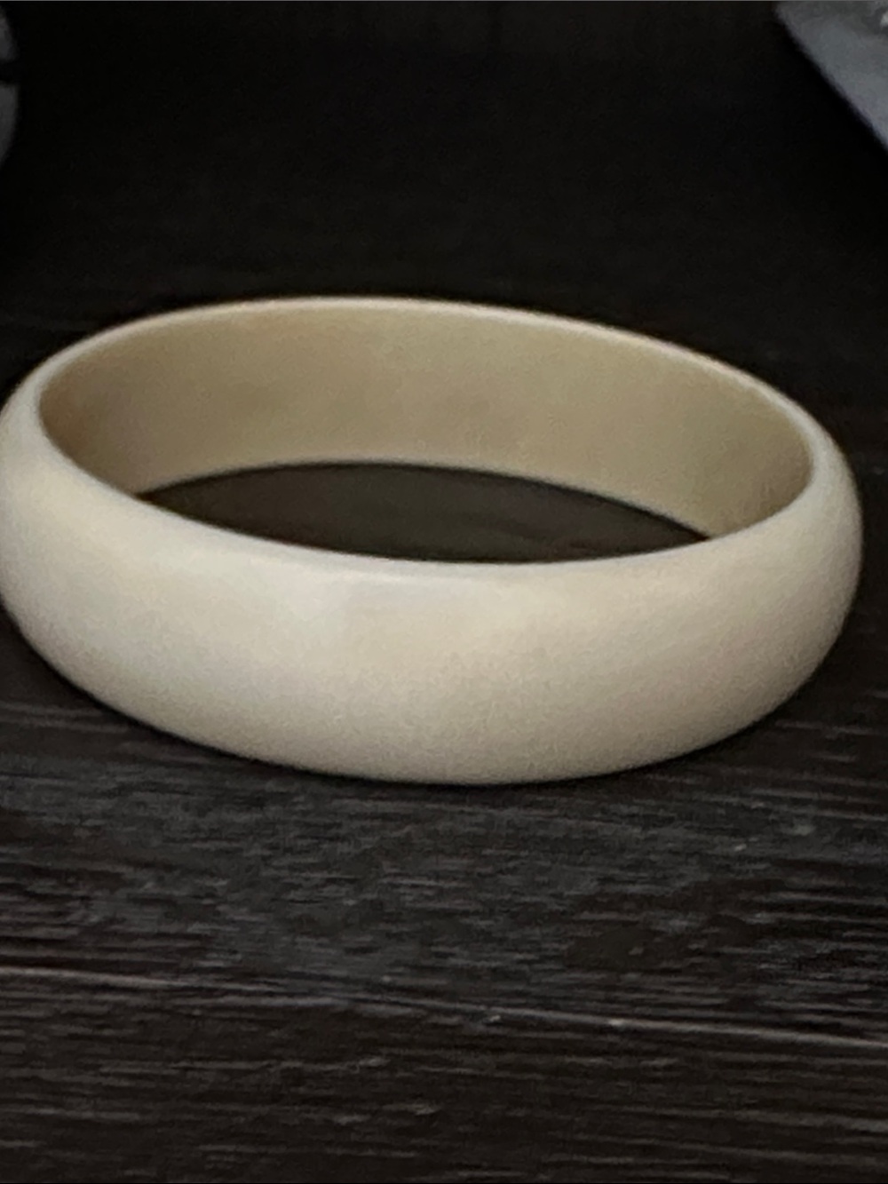 Neutral Cream Resin Bangle Bracelet for Women